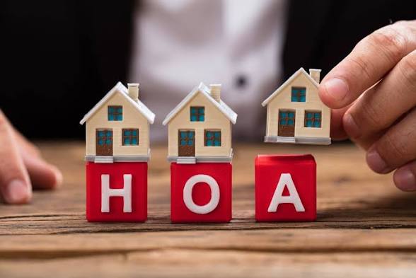 HOA representative reviewing community property models